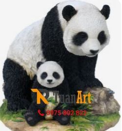 mo-hinh-gau-truc-bang-xop Mô hình Gấu Trúc bằng xốp sơn màu trắng đen