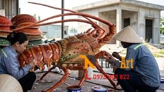 son-ve-mo-hinh-con-tom-hum-bang-xop màu sắc mô hình con Tôm Hùm bằng xốp