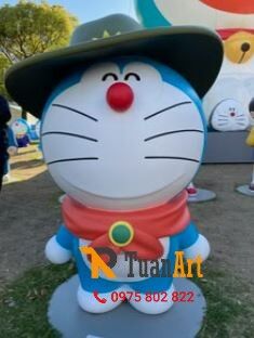 trưng-bay-mo-hinh-xop-meo-may-doraemon mô hình xốp Mèo Máy Doraemon