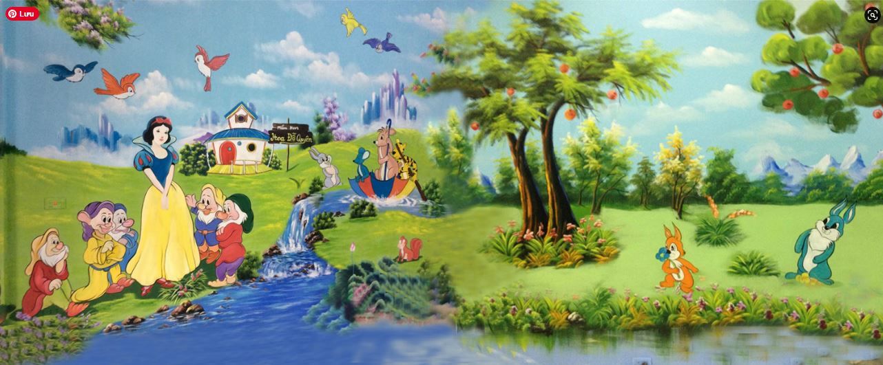 Vẽ Tranh tường mầm non ngộ nghĩnh đáng yêu 1 vẽ tranh tường mầm non