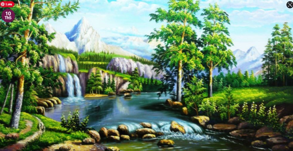 Hướng dẫn vẽ tranh phong cảnh đơn giản đẹp mắt 12 vẽ tranh phong cảnh thiên nhiên 3