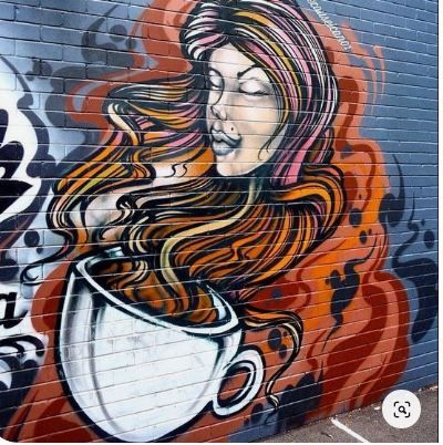 20 Mẫu Vẽ tranh tường quán cafe cực đẹp độc đáo 8 vẽ tranh tường quán cafe